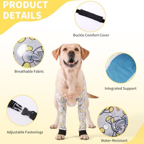 Image of LovinPet Dog Elbow Protector Anti-Licking Elbow Sleeve, Adjustable, Comfortable & Durable Front Leg Guard for Medium to Large Dogs, Prevents Licking and Chewing,Dog Sleeve,Dog Leg Sleeve,Grey