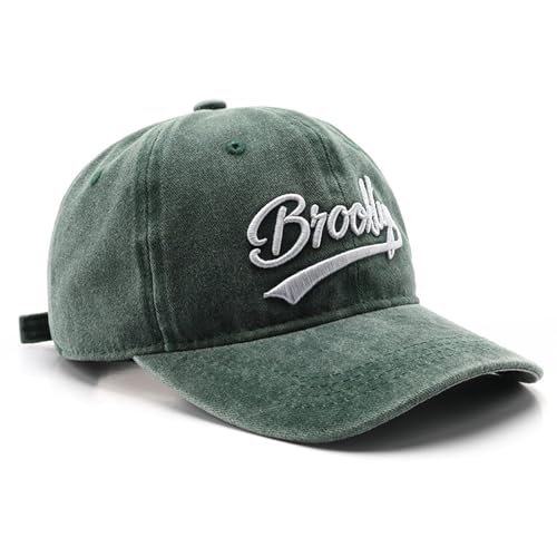 VPTMRP Brooklyn Distressed Embroidery Baseball Cap Green