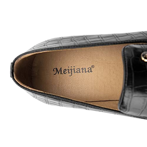 Image of Meijiana Mens Loafers Wedding Dress Shoes Slip-On Loafers for Men Tuxedo Suit Shoes