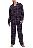 Götzburg Schlafanzug Herren Zweiteiliger Pyjama-Set aus Flanell 52