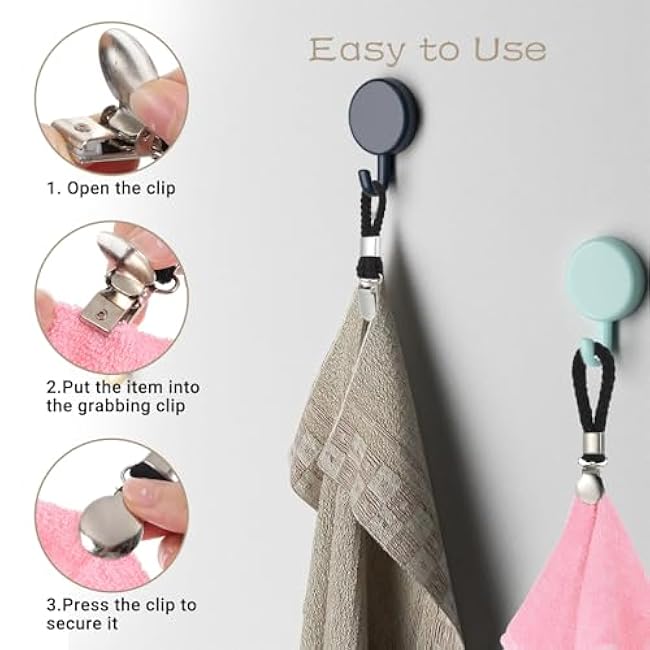 6PCS Kitchen Towel Clips, Bath Towels with Hanging Loop, Towel Clip, Kitchen Towel Hanger, Hand Towels with Hanging Loops