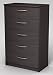 Homestar Finch 5 Drawer Chest, 27.5" x 15.63" x 44.5", Espresso