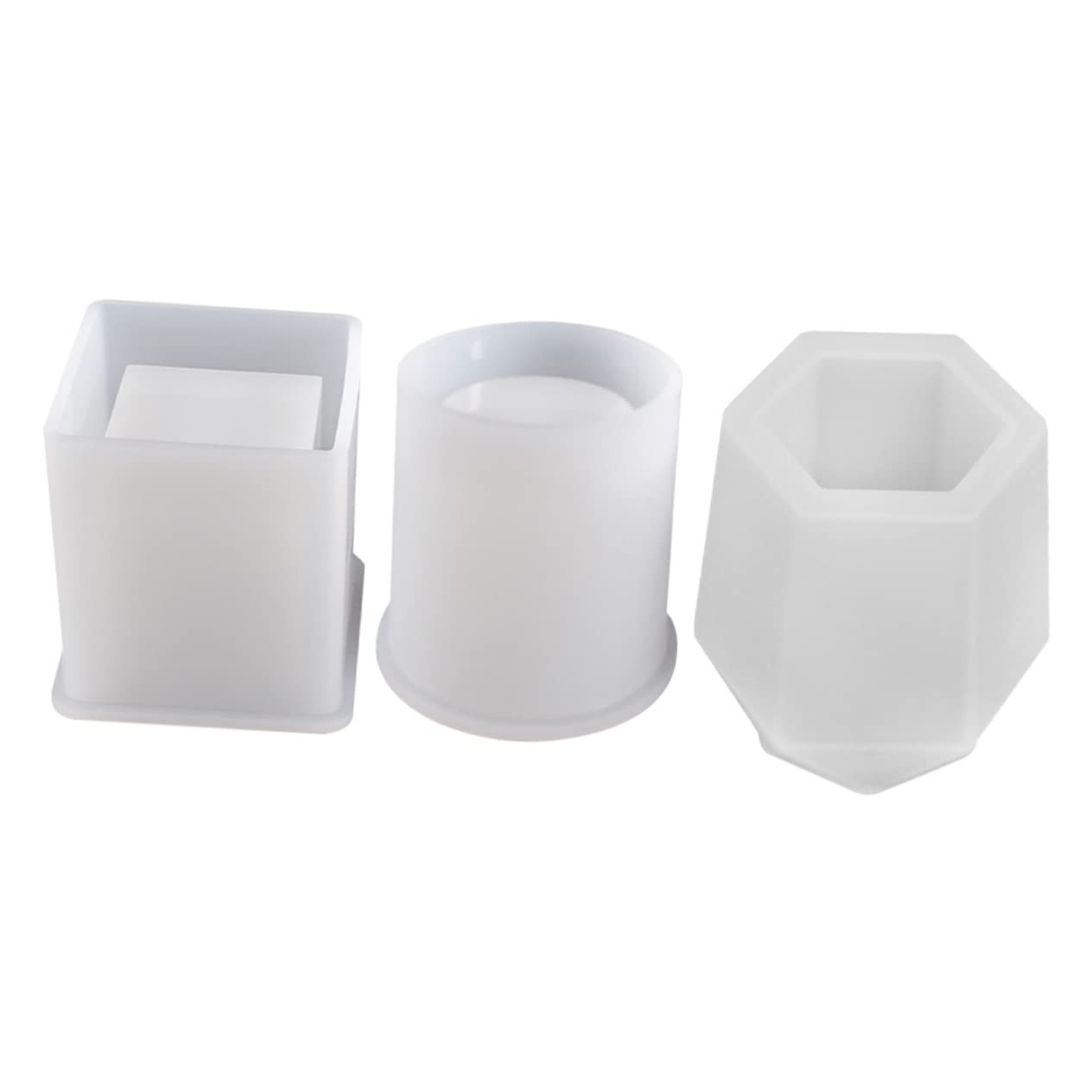 NUOBESTY 6pezzi Stampo Silicone Per Portapenne Creativi Mould Per Fai Te Compatto e Riutilizzabile Per Candele e Decorazioni Artigianali