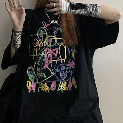 Women Summer Gothic T-Shirt Anime Aesthetic Print Harajuku Fashion Casual Tops - Image 2