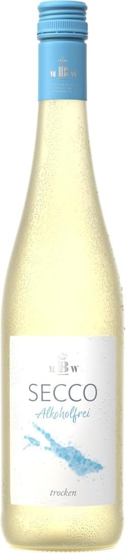 Bodensee Secco Alkoholfrei Trocken – Deutscher, alkoholfreier Perlwein vom Weingut Markgraf von Baden am Bodensee (1 x 0,75l) (Packung mit 6)