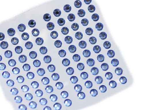 Allstarco 3mm (1/8") Blue Light Sapphire SS12 Stick-On Rhinestones, 500 PCS