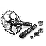 ★Mountainbike-Kurbel: Die Kurbellänge beträgt 170 mm / 172,5 mm, 110 BCD. Die Welle verwendet hohle Technologie und Chrom-Molybdän-Stahl wird verwendet, um die Härte und Steifigkeit zu verstärken.Die Welle hat eine hohe Festigkeit und ist mit 9/10/11-Geschwindigkeiten kompatibel. Die Oberfläche ist hochglanzpoliert und die Optik modisch. 50T/52T/54T/56T/58T/60T positive und negative Kettenblätter.