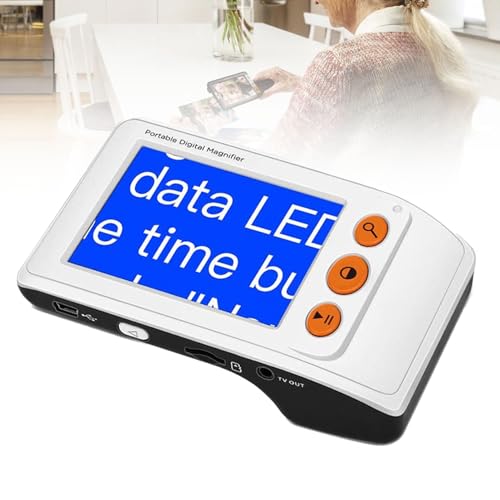 Lente d'ingrandimento digitale Lente d'ingrandimento digitale portatile con zoom 2X-25X e luce, ausilio di lettura portatile per ipovedenti e anziani, migliora la chiarezza visiva per una fa