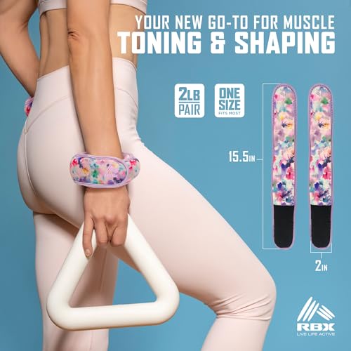 Image of RBX Wrist & Ankle Weights Set (2LB Pair /1LB Each), Adjustable Comfort Fit for Training & Toning