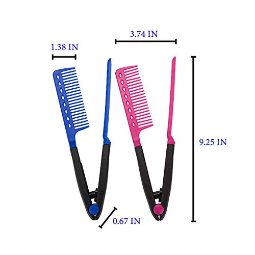 Straightening Comb Salon Hair Brush Combs Hairdressing Styling Hair Straightener V-Shaped Straight Comb Straightener Comb for Knotty Hair(1 Piece ) - Thumbnail 6