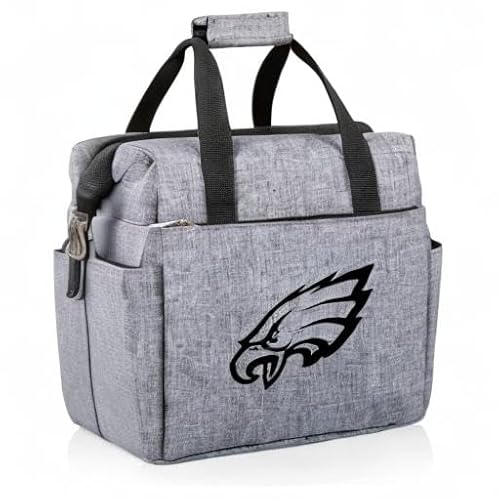 Picnic TIME NFL Philadelphia Eagles On The Go Lunch Bag - Soft Cooler Lunch Box - Insulated Lunch Bag, (Heathered Gray)