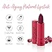 100% PURE Pomegranate Oil Anti-Aging Lipstick Long Lasting, Vibrant Makeup - Moisturizing Cocoa Butter Satin Finish - Vegan Fruit Pigmented Black Rose Color (Cool Deep Wine) - 0.15 oz