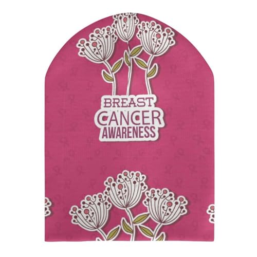 Breast Cancer Awareness Kids Beanie Hat for for Girls Boys Children Cap Winter Knitted Chemo Cancer Headwear Accessories Gifts Decoration Black3