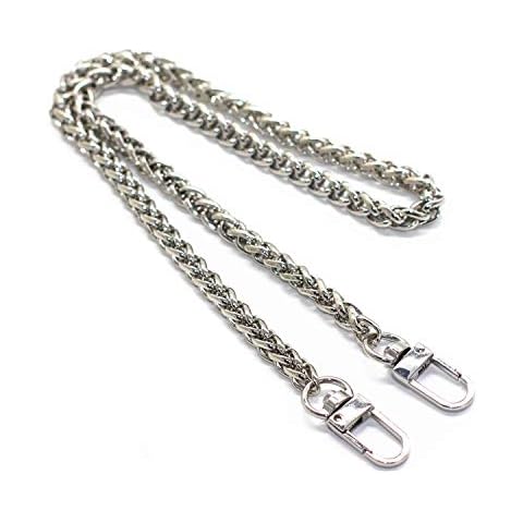 Model Worker Iron Lantern Chain Strap Handbag Chains Purse Chain Straps Shoulder Cross Body Replacement Straps with Metal Buckles (Silver, 55") Cover