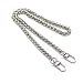 M-W 31.5" DIY Iron Lantern Chain Strap Handbag Chains Accessories Purse Straps, with Metal Buckles (Silver)