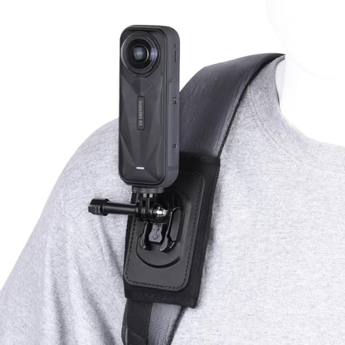 Image of Backpack Strap Mount for Action Cameras - Shoulder Strap Clip Mount with Quick Release Base for Hiking, Travel & POV Shooting for Insta360 X5 X4 Air, Hero13 /12, Action 5Pro /4 /3