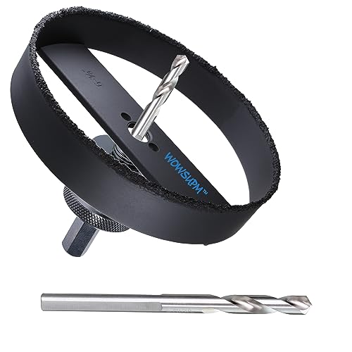 WoWSupM 6-3/8 inch Recessed Light Installation kit Carbide Grit Hole Saw Cutting Wood, MDF, Drywall for 6” Light