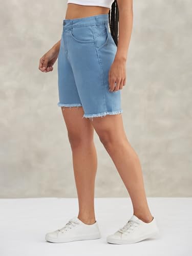Image of Dolce Crudo Women's High Rise Denim Shorts - Relaxed Fit