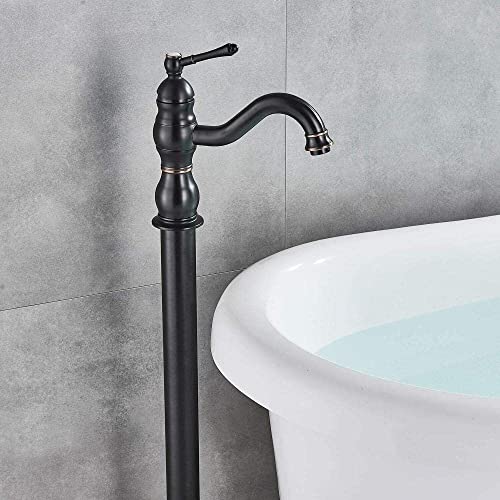 Robinet de baignoire sur pied cascade avec mitigeur douche sol - 5