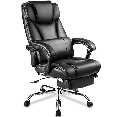 Executive Chair Office Big and Tall, Gaming Chair with Footrest Remover Lumbar Support