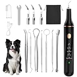 14-in-1 Kit Pulizia Denti Cane - Spazzolino Ultrasuoni Cani con Luce LED, 5 Modalità Elettrico Rimozione Della Placca Dentale per Animali Domestici, Pulisci Togli Tartaro e Macchie per Cani