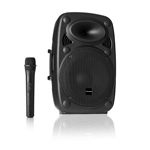 auna Streetstar - Equipo PA port�til, Altavoz DJ, Bluetooth, Puerto USB, SD, MP3, AUX, Bater�a 3 Ah, Pantalla LED, Micr�fono UHF, Mando a Distancia, Subwoofer 10