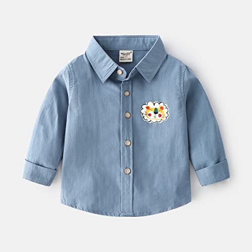 Toddler Kids Cute Long Sleeve Shirts Cartoon Graphic Shirt Baby Girls Boys Lapel Button Down Tops Fall Casual Comfy Outfits2