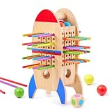 Wooden Ball Drop Challenge Game for Kids Age 3+, Family Stick Board Game