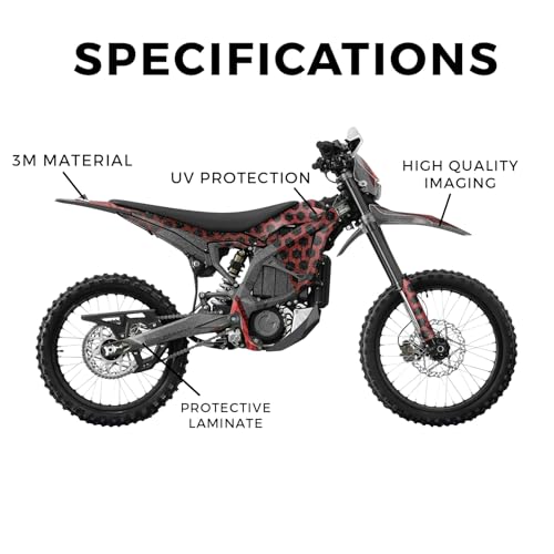 Image of Glossy Glitter Surron Ultra Bee Graphics Kit Wrap - Hex Red - Sur-Ron Skin - Premium 3M Vinyl Protective Wrap Decal Cover - Easy to Apply | Crafted in The USA by MightySkins