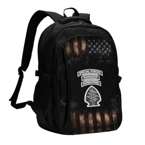 Army Rangers Airborne Special Forces USB Laptop Backpack