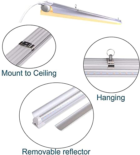 Barrina T8 LED Grow Light 4FT,168W(4 X 42W), 1000W Equivalent, Full Spectrum, V-Shape With Reflector Combo, Grow Lights For Indoor Plants, Greenhouse, 4-Pack