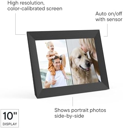 Aura Carver WiFi Digital Picture Frame | The Best Digital Frame for Gifting | Send Photos from Your Phone | Quick, Easy Setup in Aura App | Free Unlimited Storage | Gravel with White Mat — view 6
