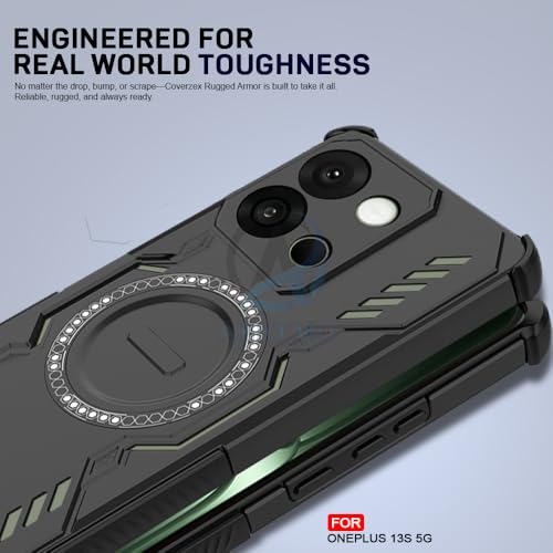 Image of AESTMO Back Case Cover for OnePlus 13S 5G | Magnetic Case with Built-in Metal Ring | Compatible with MagSafe Accessories | Shockproof Hybrid (PC + TPU, Black)