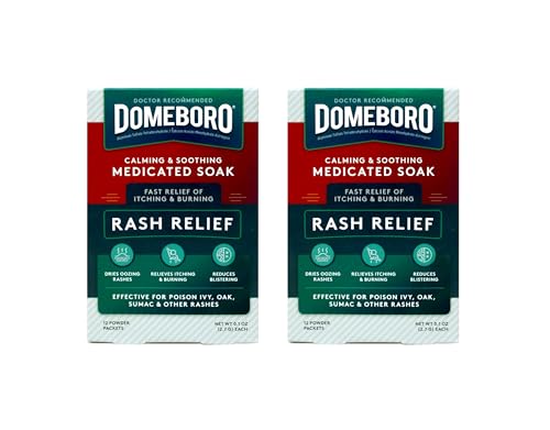 Domeboro Medicated Soak Rash Relief (Burow?s Solution), 12 Powder Packets (Pack of 2)