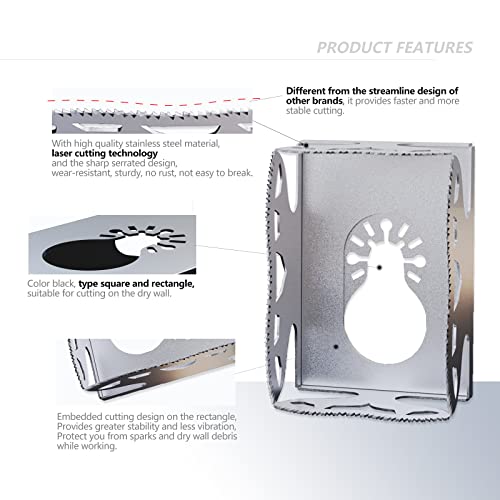 Gstk 2-Piece Stainless Steel Square And Rectangle Slot Cutter, The Perfect Accessory For Your Oscillating Multi-Tool #TOP1