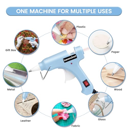 Image of Hot Glue Gun Kit with 30 Glue Sticks, 20W Mini Glue Gun Set (Light Blue) | Fast Preheating, Compact, Hot Melt Glue Gun Ideal for School Classroom Crafts DIY Arts and Quick Home Repairs