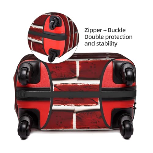 Brick Red Stone Tsa Approved Luggage Cover For 18-32 Inch Suitcases Scratch-Resistant Stretch Luggage Cover4