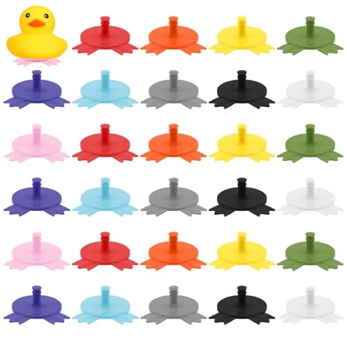 30Pcs Duck Feet Plug Rubber Duck Mount Car Dashboard Holder Organizer - Accessories with Strong Adhesive Backing 10 Assorted Colors for Jeep Dash Vehicle Interior Decor Party Favors