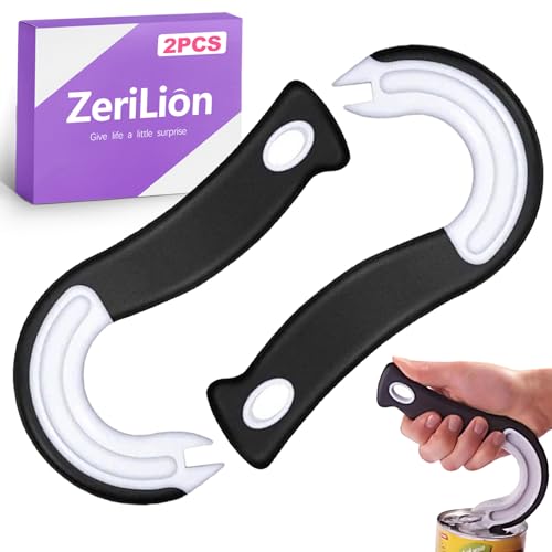 ZeriLion 2 Pack Ring Pull Can Opener for Seniors with Arthritis - Pop Can & Soda Opener Tool for Weak Hands - Easy Tab Openers for Cat Food, Protects Nails & Joints