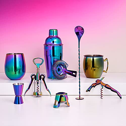 image for Blush Mirage Double Hinged Corkscrew, Cute Iridescent Wine Bottle Open