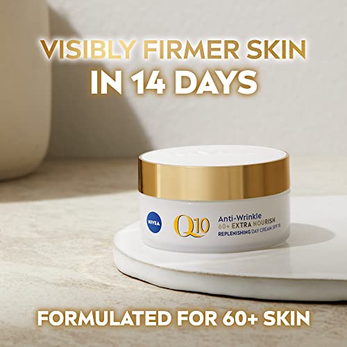 NIVEA Q10 Power 60+ Skin Anti-Wrinkle + Replenishing Day Cream (50 ml), Powerful Anti Ageing Cream, Moisturiser for Women with Coenzyme Q10, Day Face Cream with SPF15 - Image 3