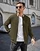 COOFANDY Men'S Lightweight Varsity Jacket Fashion Bomber Jacket Casual Waffle Jacket Army Green