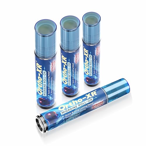 Image of Ortho XR Ayurvedic Migraine Roll-On for Fast & Long-Lasting Relief from Migraine, Headache & Sinus Pain | Strong Cooling Formula | Best for Friends & Family - (Pack of 4)