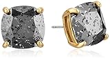 kate spade new york small square black patina stud earrings