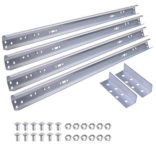 Zadery Heavy Duty 1 Pair Garage Door Vertical Track Kit with Connecting Plates and Screws 7ft Galvanized Steel 76 Length Fits 2 Rollers 4x38