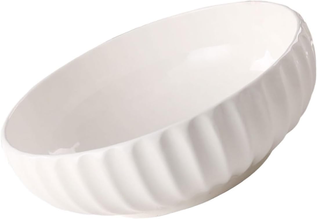 Yardwe Halloween White Ceramic Pumpkin Soup Container for Home Dining