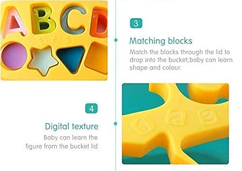 NIYANETAIL Baby Shape Sorter Toys Set 16 PCs Colorful Plastic Block Building Blocks for 1 Year Old Kids(Multi) 4