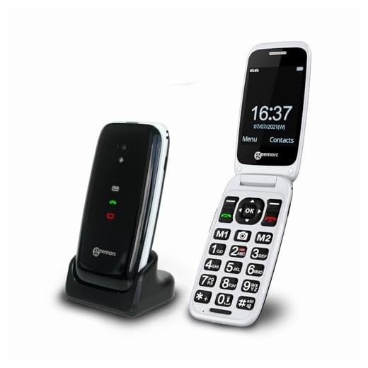Geemarc CL8700-4G Verstärktes Clamshell-Handy mit großen Tasten, SOS-Funktion und One-Touch-Speichertasten – Bluetooth und Hörgeräte kompatibel – für Hörgeschädigte – entsperrt – UK-Version