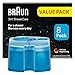 Braun 3in1 ORIGINAL Shaver Care SmartCare Center Refill Cartridges, Cleans 10x Better Than Water, 3in1 Formula With Lemon Fresh Scent, Hygienic Cleaning To Remove Hair & Skin Particles, 8 Pack