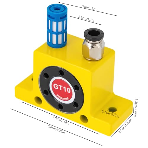 GT10 Pneumatic Turbine Vibrator, Industrial Air Turbine Vibrator, High Speed Turbine Vibrators High Speed with Muffler, for hopper, Pneumatic Ball Vibrators - Thumbnail 3